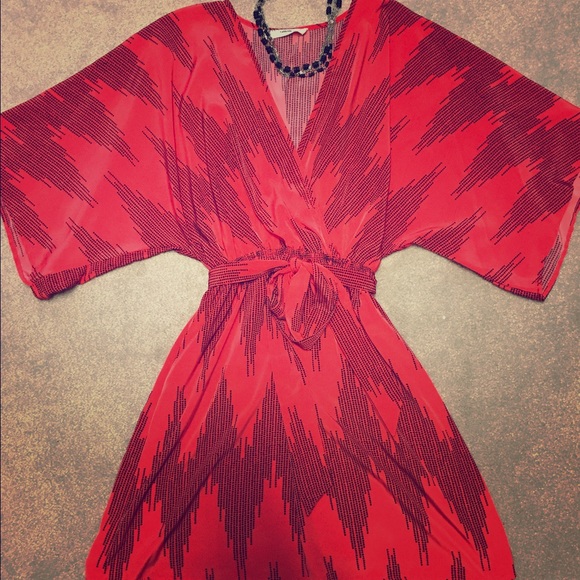 Beautiful Red and Black Flattering Dress