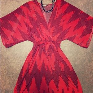 Beautiful Red and Black Flattering Dress