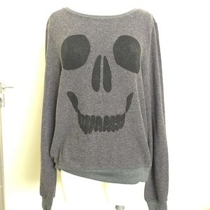 Auth Wildfox Skull Baggy Beach Jumper S Blk