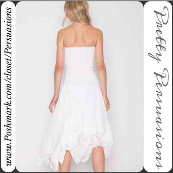 SOLD 🌻 NWT White Crochet Tiered Hem Midi Dress - Picture 4 of 4