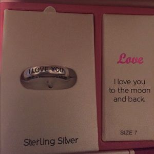 Sterling  "I love you to the moon and back" ring