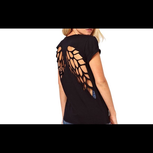 Cut out angel wings top