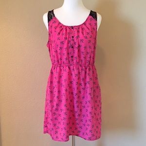 💗 Hot Pink Skater dress with bird print! 🎀