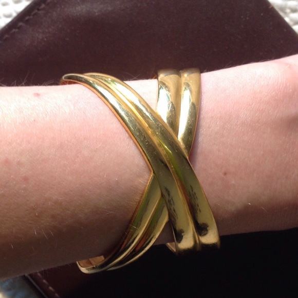 Gold tone slip on bracelet