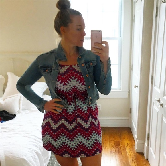 Chevron Print Cinch Waist Dress