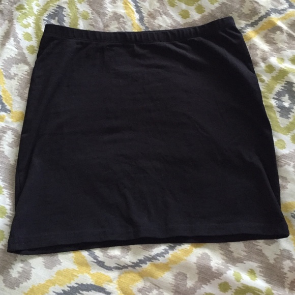 Black Cotton MiniSkirt