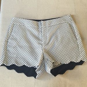 Dot stitched, black and white shorts. Never worn