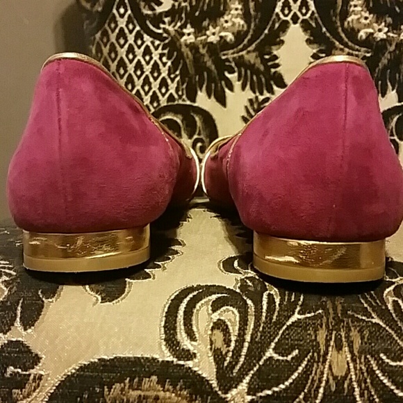 DONATED Nine West Leather Fushia Flats  8 M - Picture 3 of 4