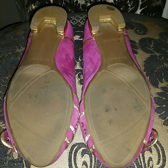 DONATED Nine West Leather Fushia Flats  8 M - Picture 4 of 4