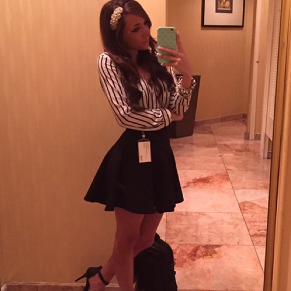 Black & White Striped Blouse - Picture 2 of 2