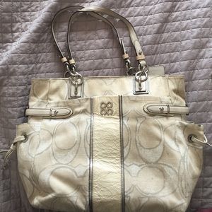 Cream Coach purse