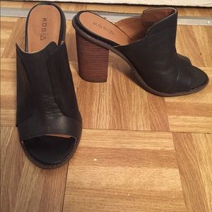 Kelsi Dagger Black Open-Toed Mules- size 10