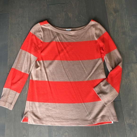 J Crew top in tan/orange