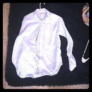 Wrinkly seethrough blouse in blue😋