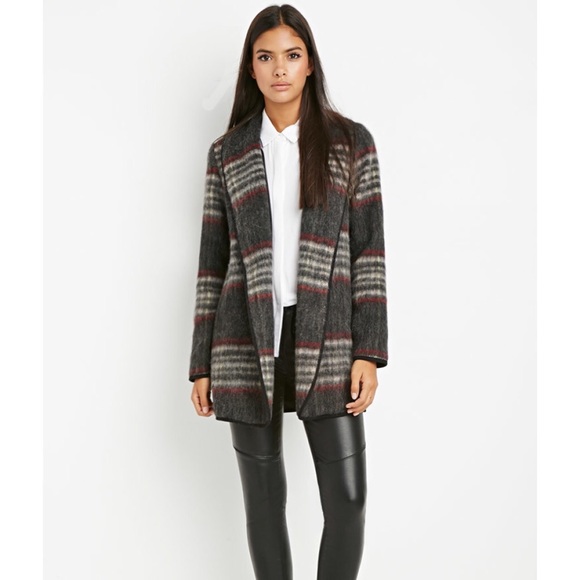 ❌SOLD❌Plaid Open Front Coat