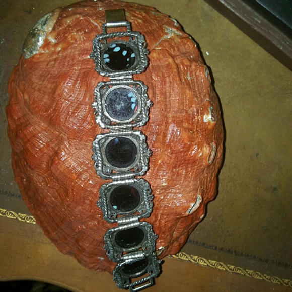 1940s Art glass infused bracelet - Picture 3 of 4