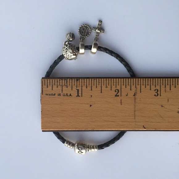 ❌SOLD❌ Pandora Black Braided Leather Bracelet - Picture 2 of 4