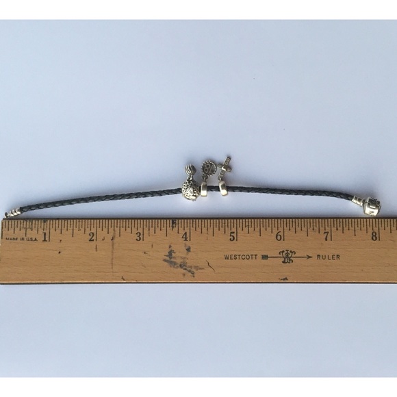 ❌SOLD❌ Pandora Black Braided Leather Bracelet - Picture 3 of 4