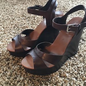 Ralph Lauren brown wedges