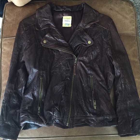 Fossil Washed Leather Jacket
