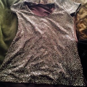 silver sparkle cap sleeve top. Size medium.