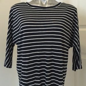 LOFT navy & white top