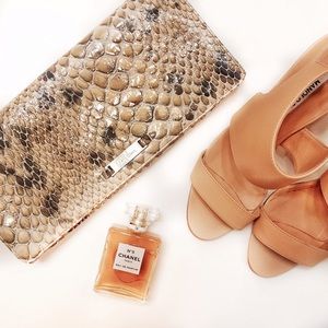 Brand New ColeHann Snakeskin Patent Leather Clutch