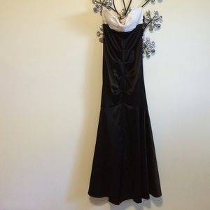 Mermaid Black & White Prom Gown