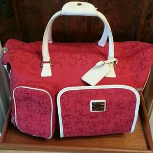 Diane Von Furstenberg Studio red/ white weekender.