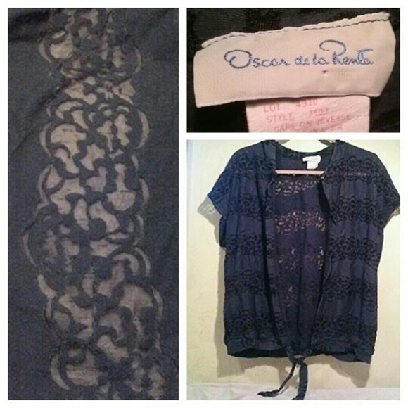 Vintage Oscar de la Renta Burnout Tie Cardigan