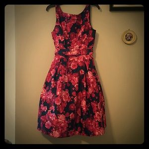 Pink Rose Tea Length Dress