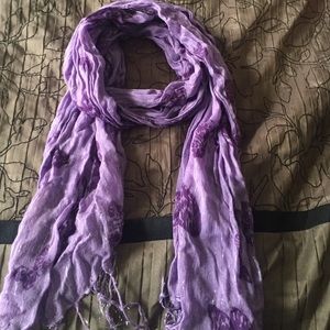 Purple scarf w/ butterfly pattern