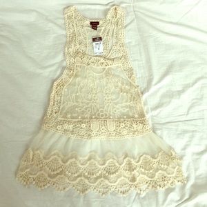 Creme bathing suit cover up