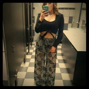 Black and White high-waisted pants