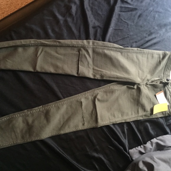 H&M Olive Skinny High Waist Jeans
