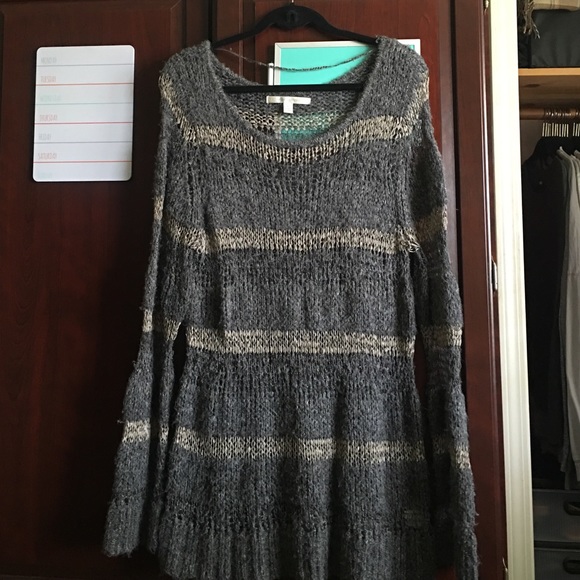 Lauren Conrad gray striped sweater