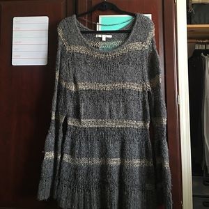 Lauren Conrad gray striped sweater