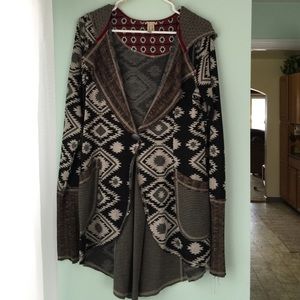 Printed long sleeve cardigan