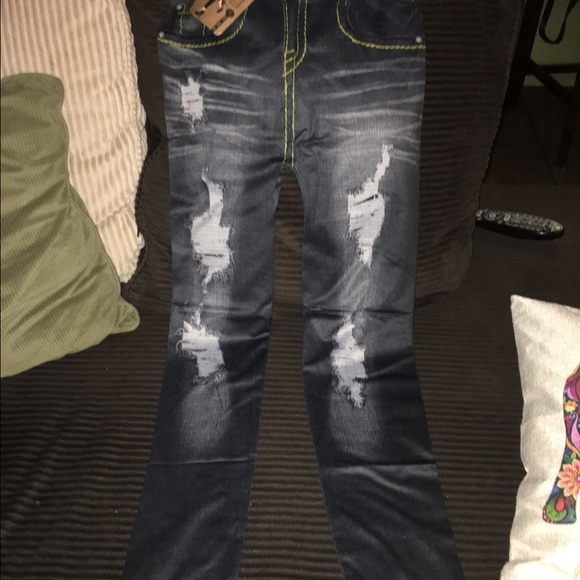 NWT Faux Jean Leggings