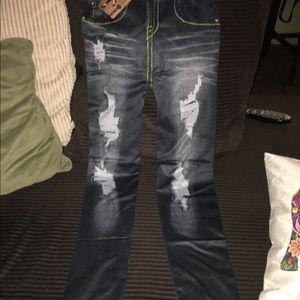 NWT Faux Jean Leggings