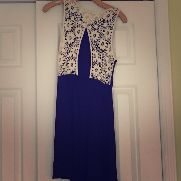 Lace open back black dress