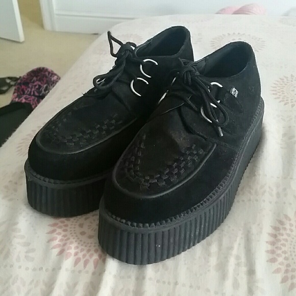 TUK black suede creepers