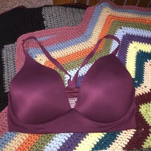 Dark plum racer back bra