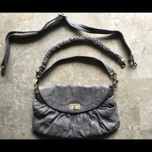 NEW ITALIAN LEATHER SOFT GREY BAG FROM ITALY NEW ITALIAN LEATHER SOFT GREY BAG FROM ITALY
