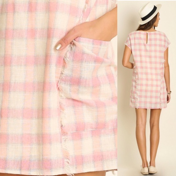 Pretty In Pink Plaid Dress - Picture 2 of 2