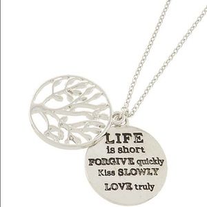 Tree of life pendant w/ message necklace