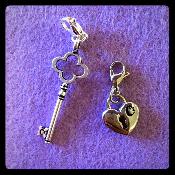 Origami Owl Key and Heart Lock Dangle