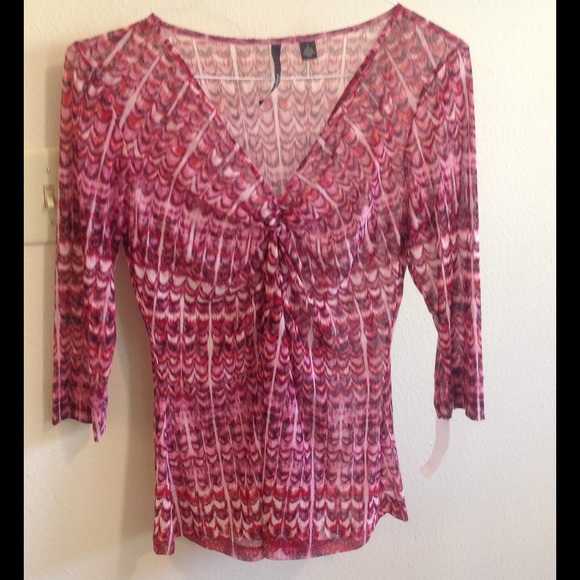NWT sheer pink patterned blouse