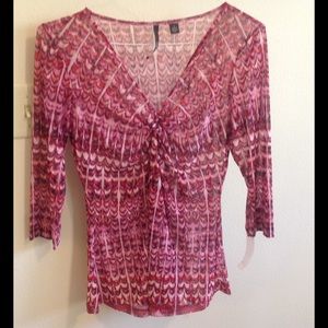 NWT sheer pink patterned blouse