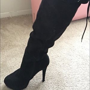 thigh HIGH black boots